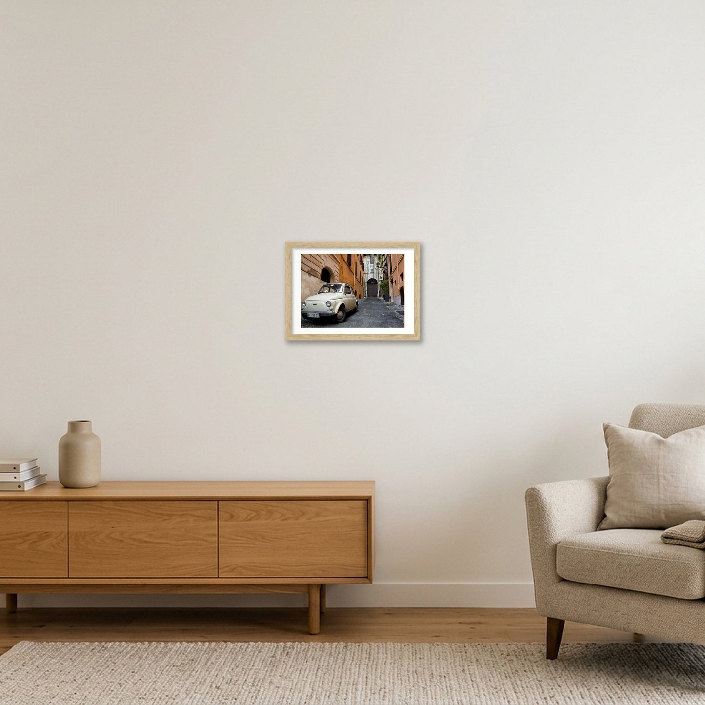 Fiat in Italy — A4 (30×21cm, 12×8") Oak Frame