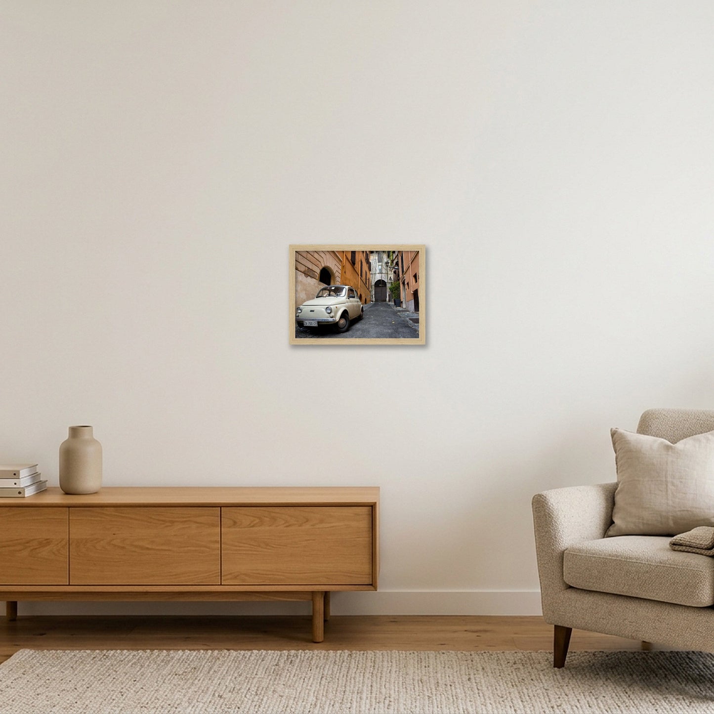 Fiat in Italy — A4 (30×21cm, 12×8") Oak Frame