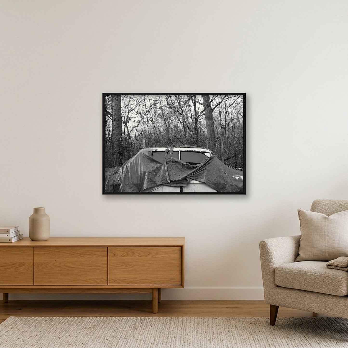 Covered — 100×70cm, 39×28" Black Frame
